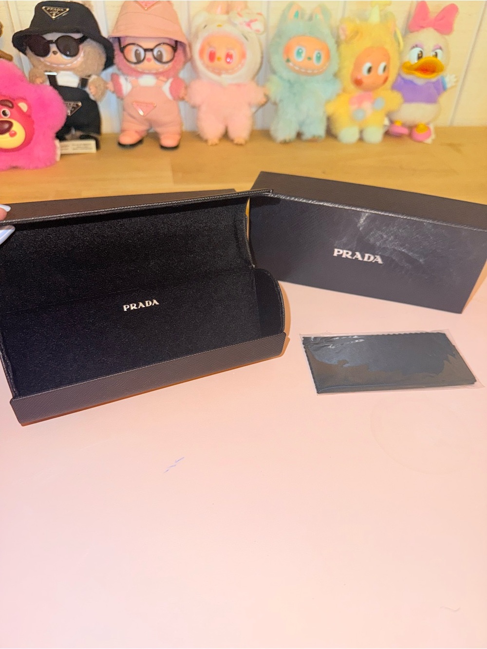 Prada Black Eyewear Case with Logo Box